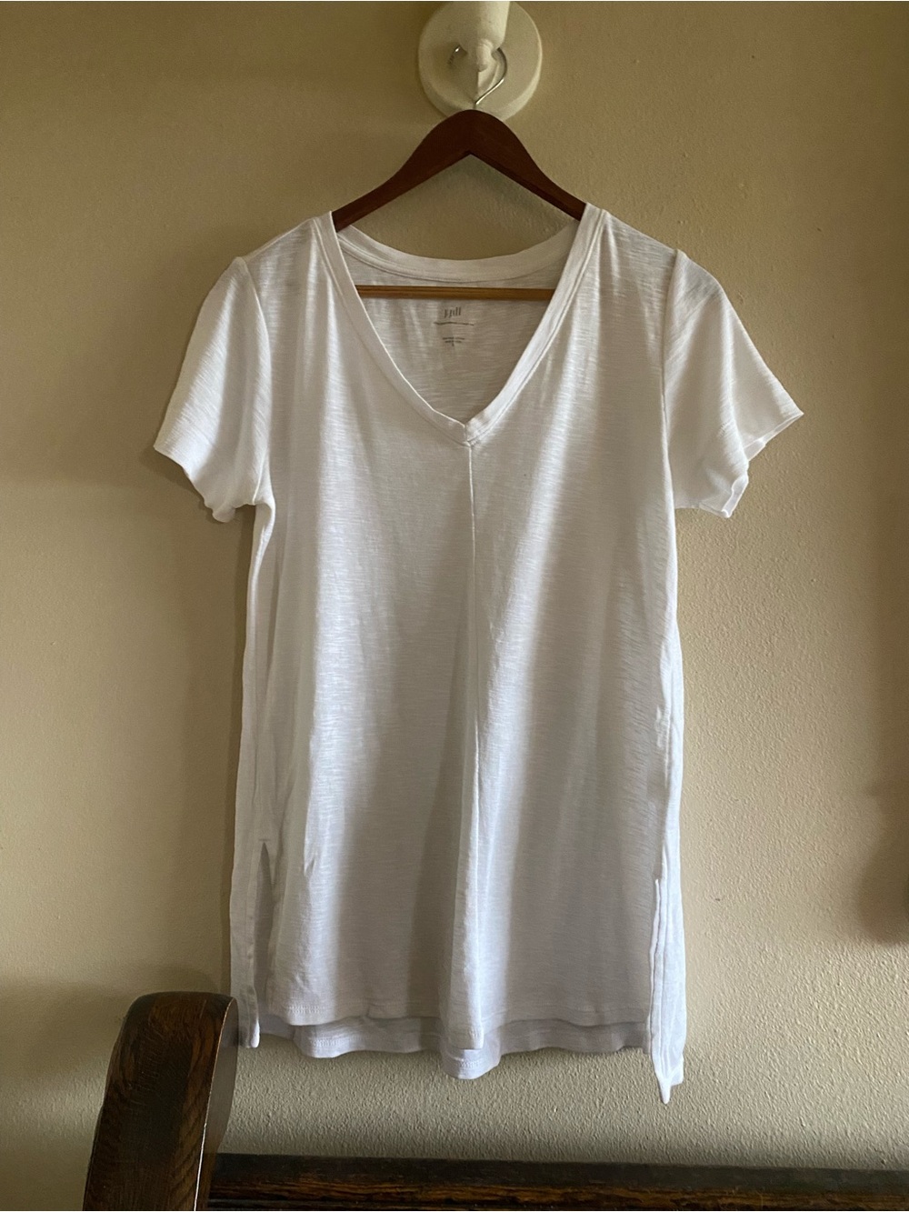 J Jill Pima Cotton White T-shirt Tee Short Sleeves